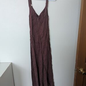 DISSH Mauve-Brown V-Neck Maxi Dress